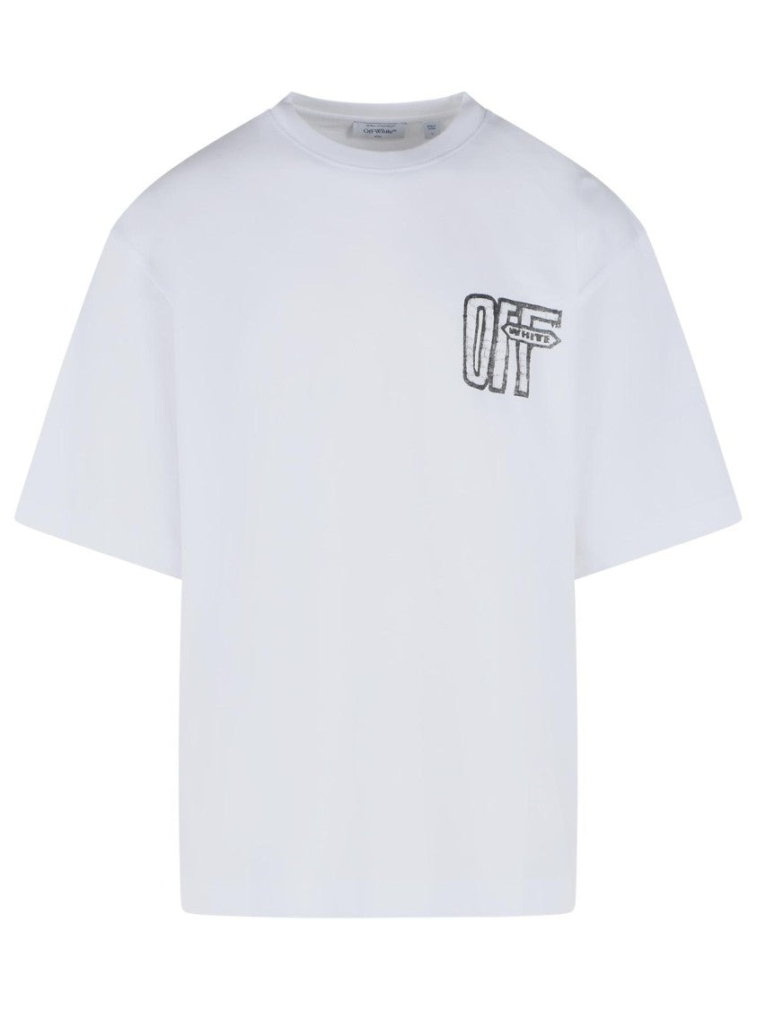 Off-White 'Motion Arrow' White Cotton T-Shirt
