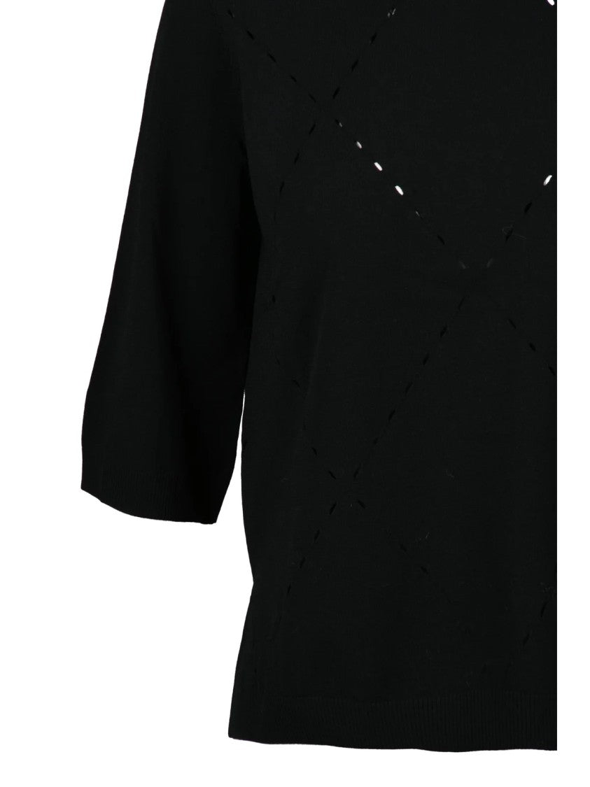 Kangra Textured Black Kangra Underlayer Top With Side Slits