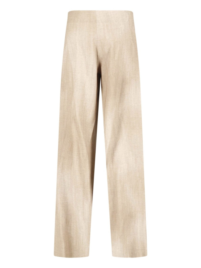 Ermanno Scervino Beige Viscose Gathered Elastic Waist Pants