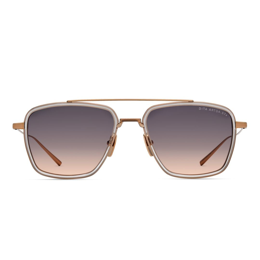 Dita Artoa.57X Square-Frame Gradient Tint Sunglasses With Double Bridge