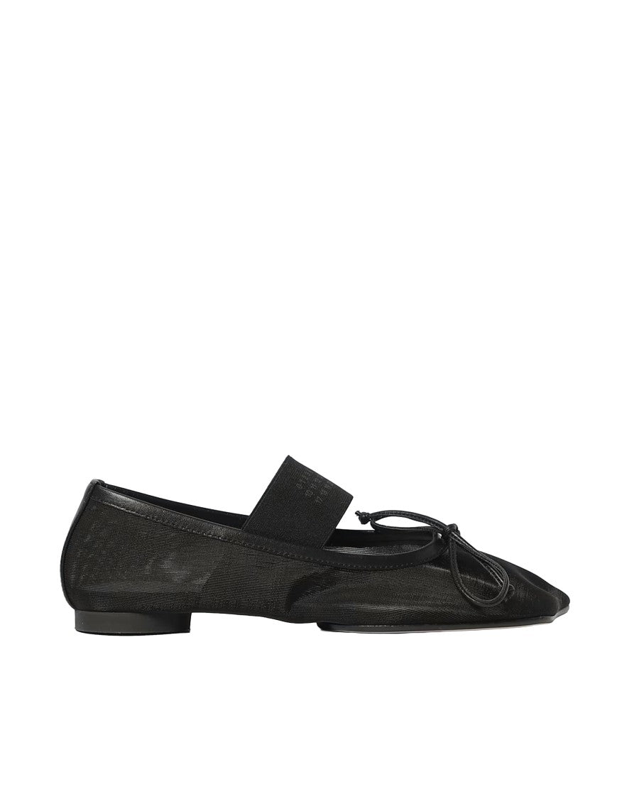 Mm6 By Maison Margiela Ballet Flats In Transparent Mesh With Anatomical Square Toe