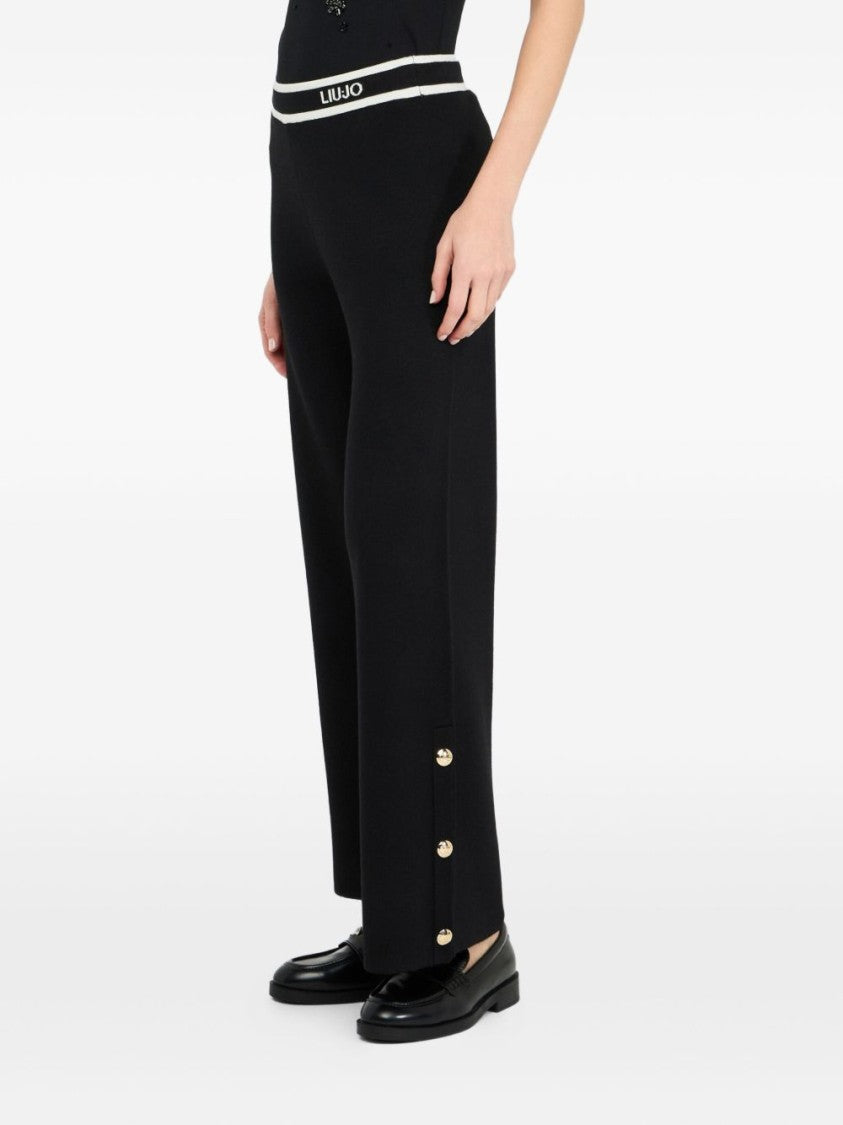 Liu Jo Wide-Leg Trousers With Decorative Hem Buttons