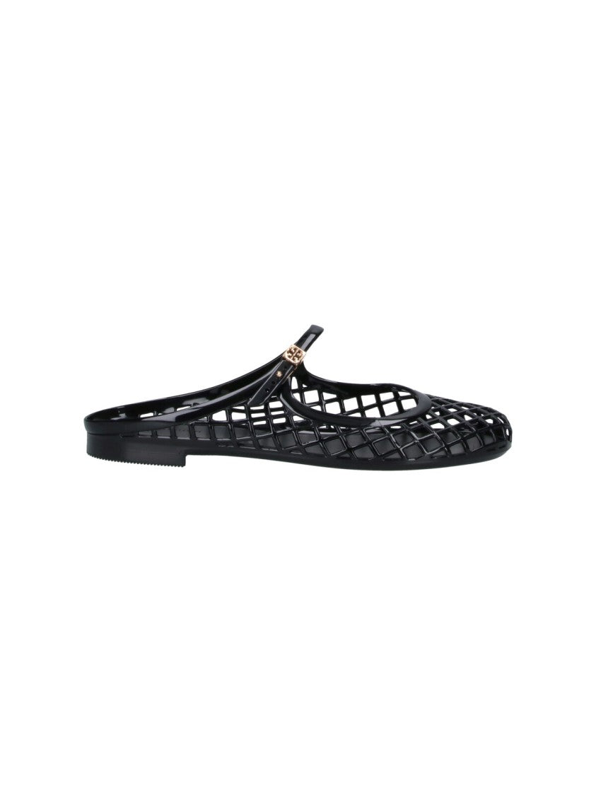 Tory Burch Black Mellow Mary Jane Perforated Flats