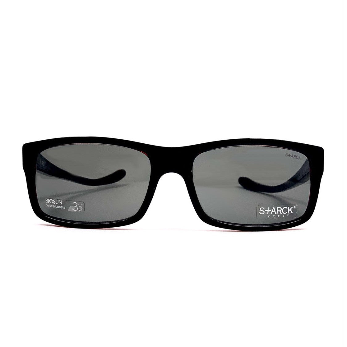 Starck Red Pl1039 Acetate Rectangular Sunglasses
