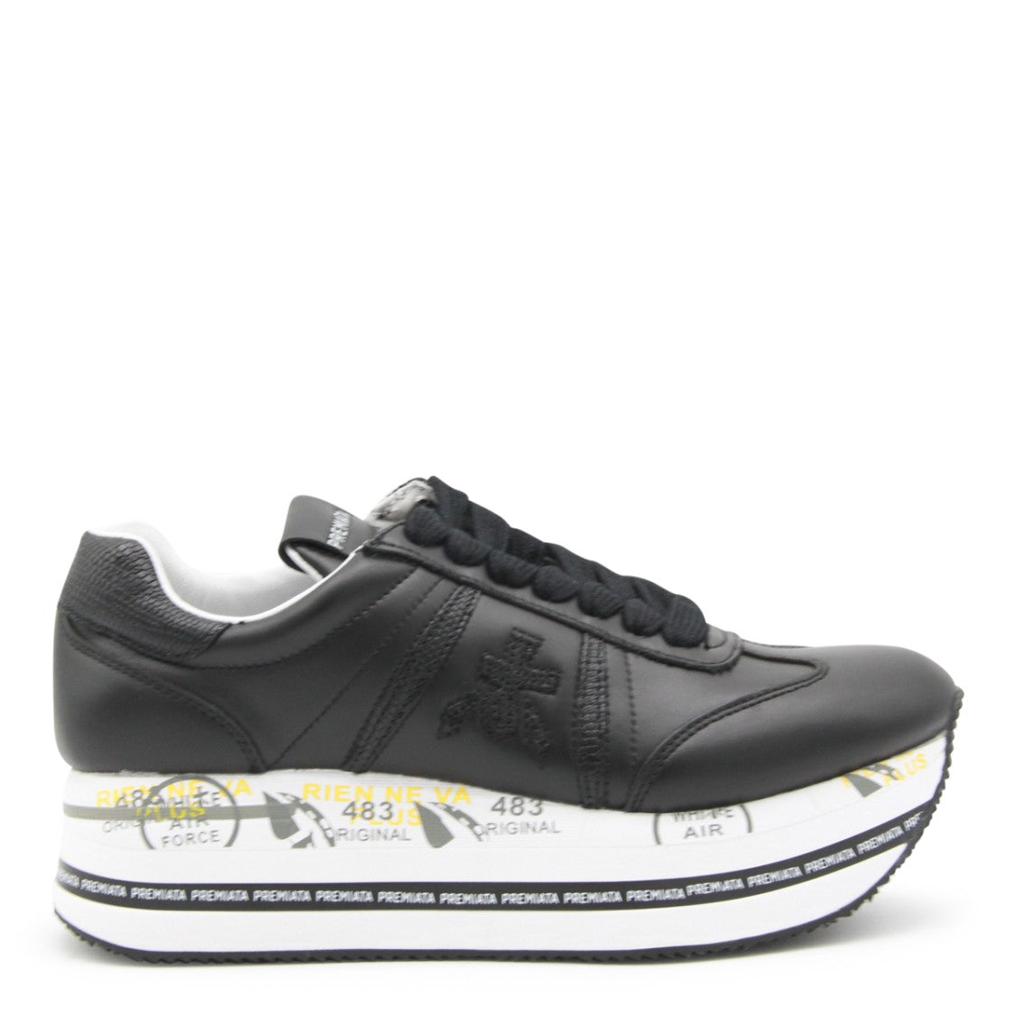 Premiata Black Leather Beth Sneakers