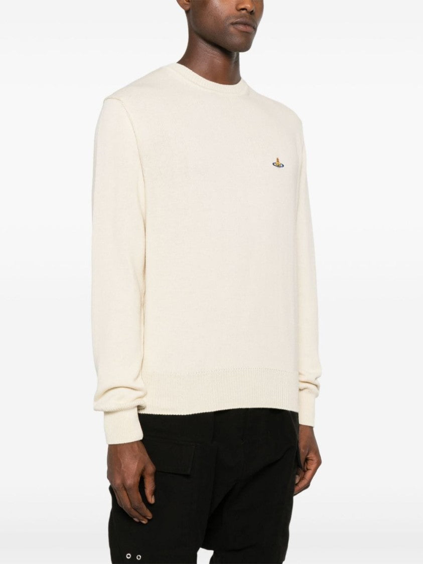 Vivienne Westwood Signature Orb Logo Embroidered Cotton-Cashmere Blend Sweater