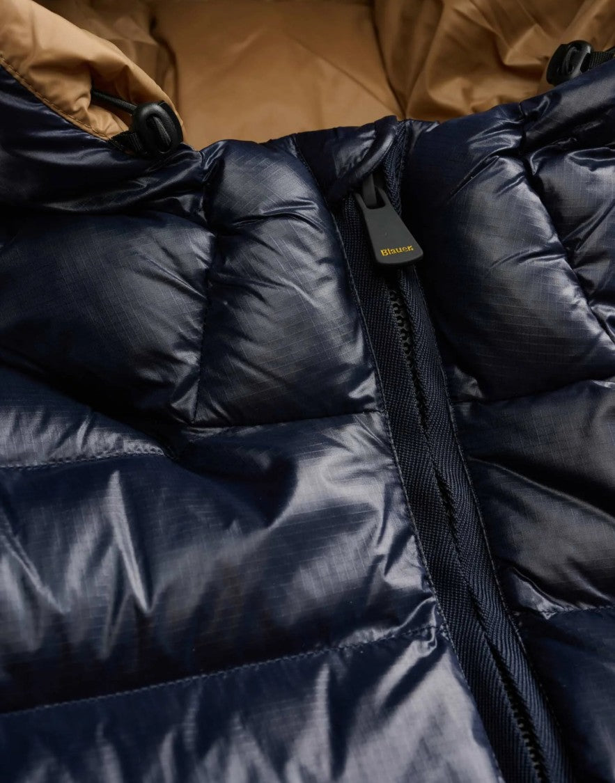 Blauer Short Padded Jacket With Contrasting Tobacco Lining