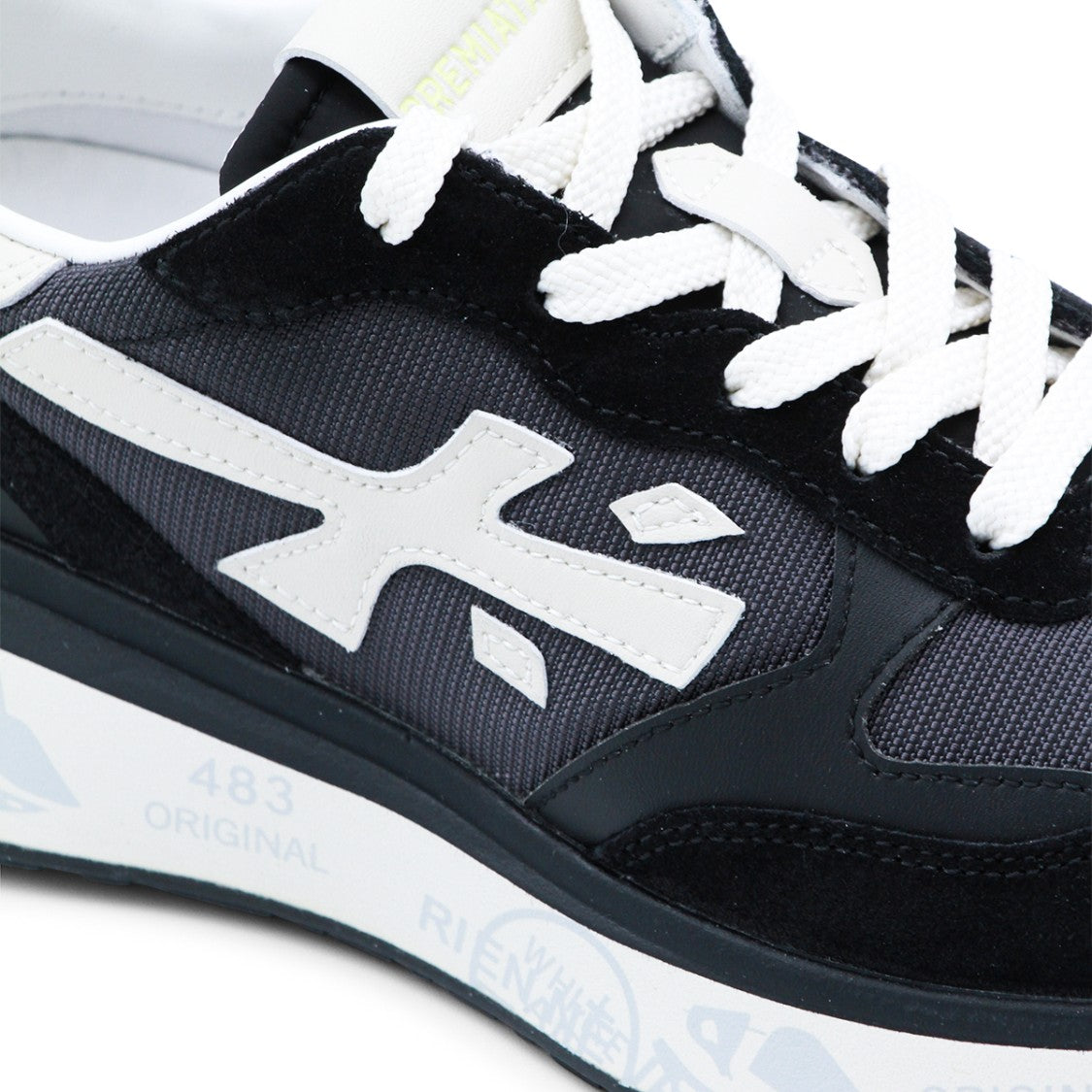 Premiata Black Leather Sole Sneakers