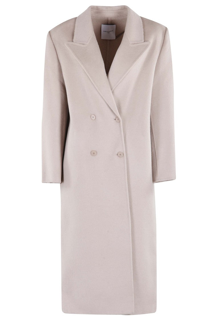 Isabelle Blanche Oversized Mauve Wool Coat With Structured Collar