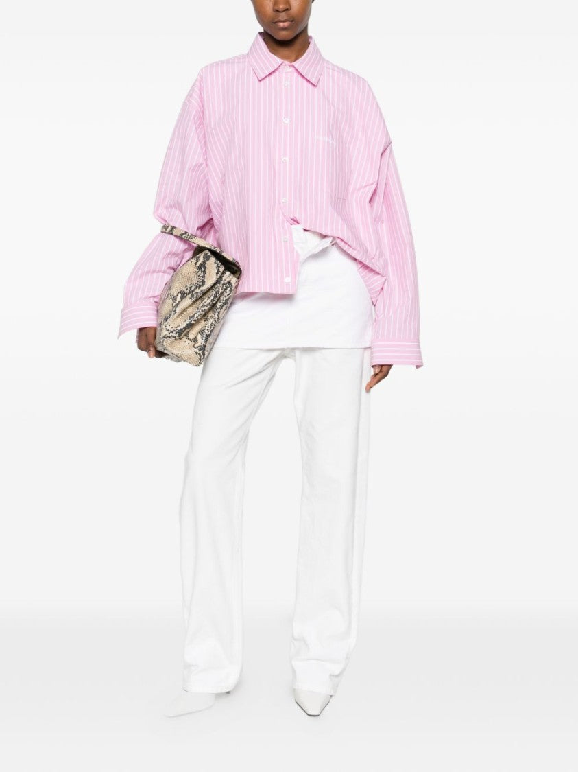 Balenciaga Cropped Button-Up Shirt With Classic Collar