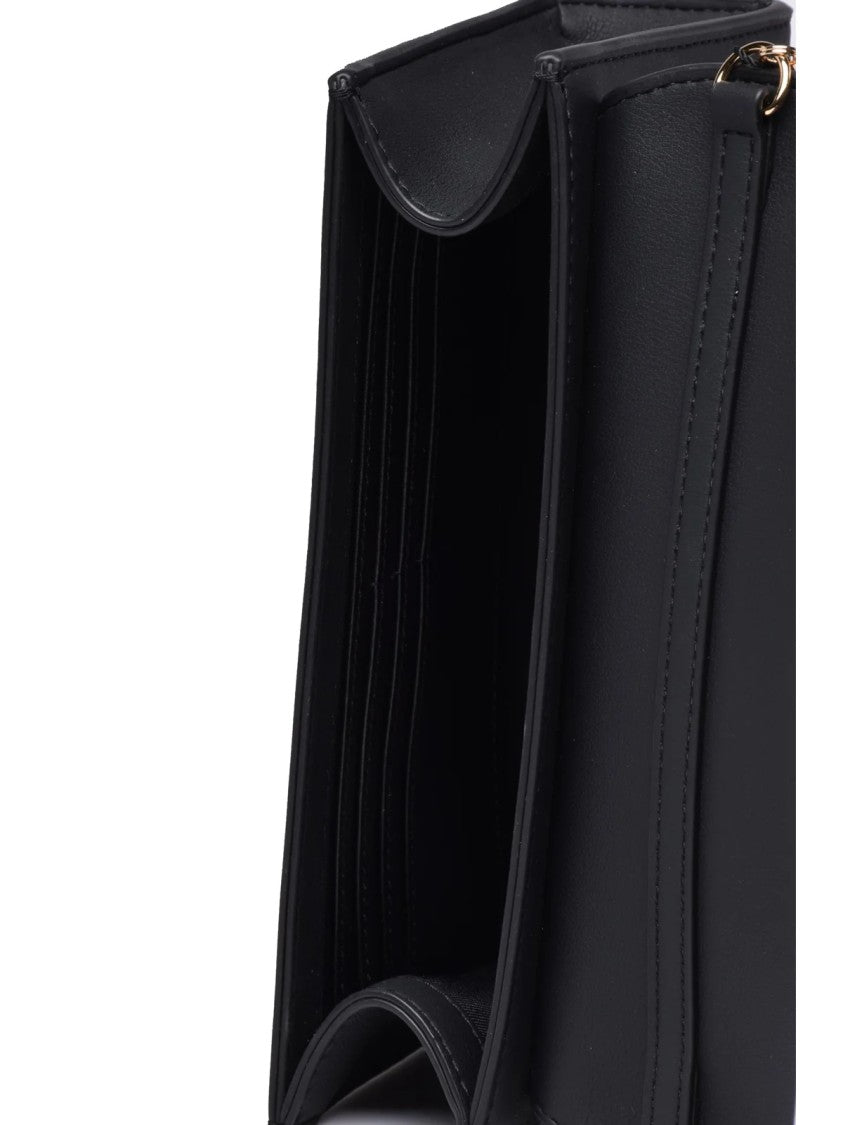 Love Moschino Black Polyurethane Clasp Crossbody Bag