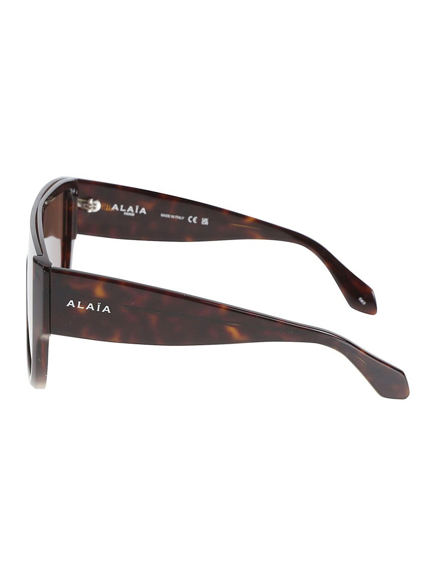 Alaïa Oversized Rectangular Sunglasses With Tortoiseshell Design