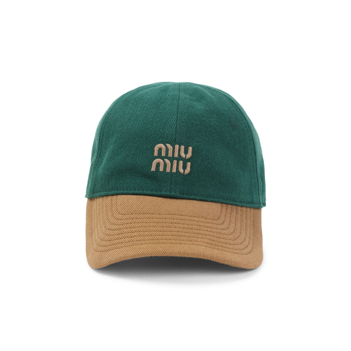 Miu Miu Two-Tone Baseball Cap With Emblem And Curved Brim