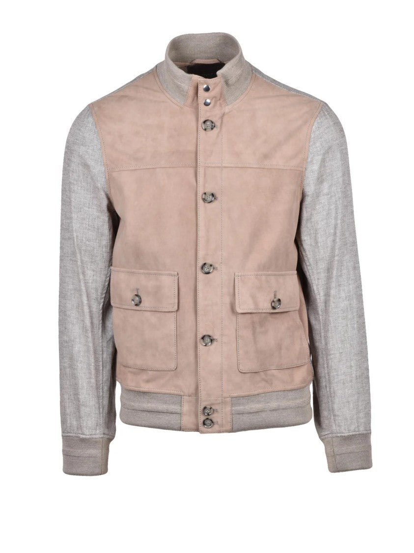 The Jack Leathers Beige Tribeca Unlined Suede Leather Jacket