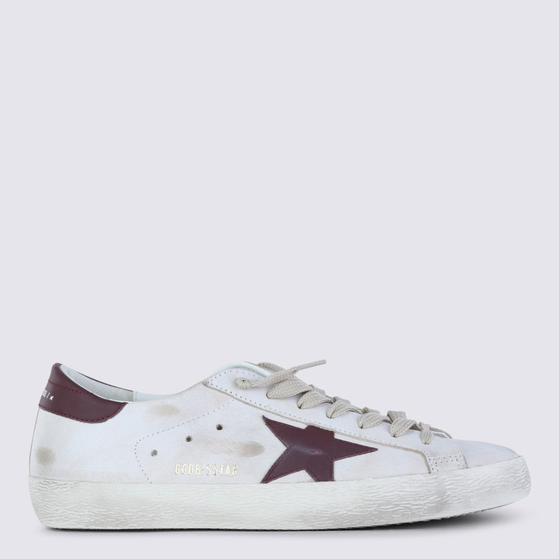 Golden Goose Distressed White Leather Sneakers