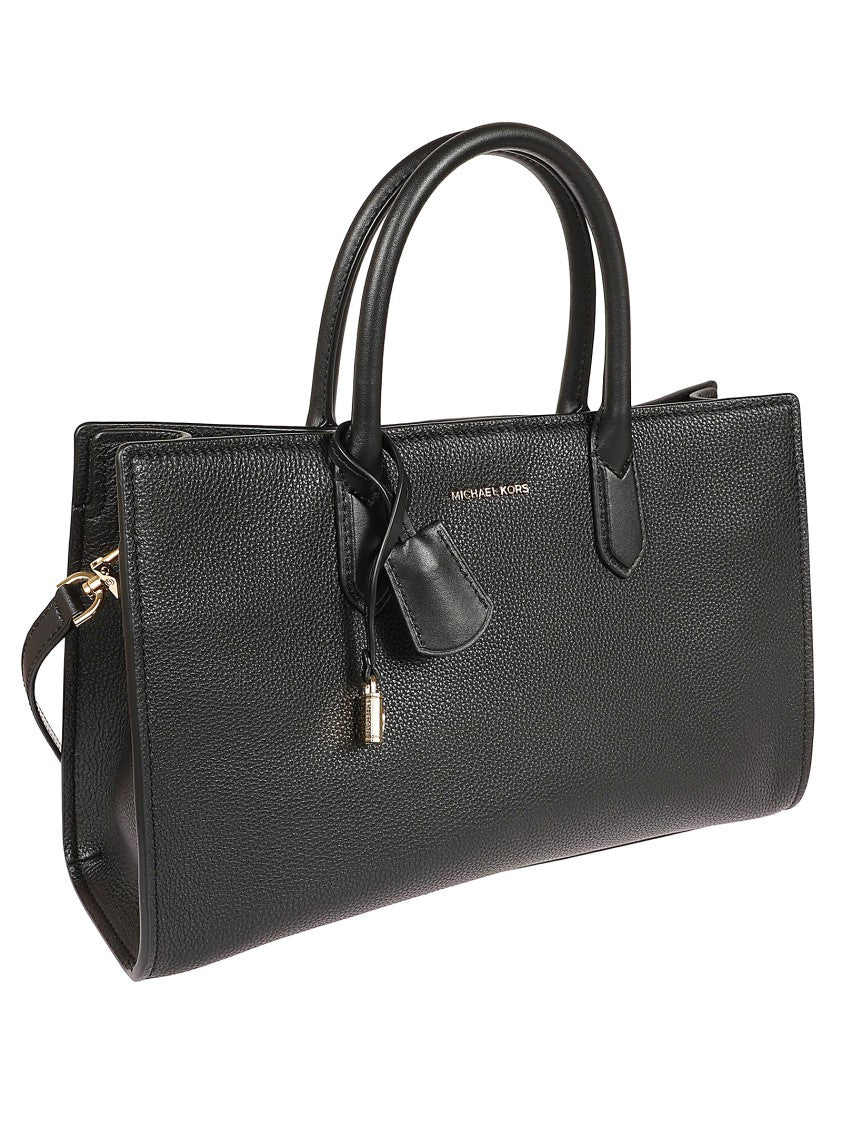 Michael Kors Rectangular Grained Leather Bag With Padlock Charm And Adjustable Strap