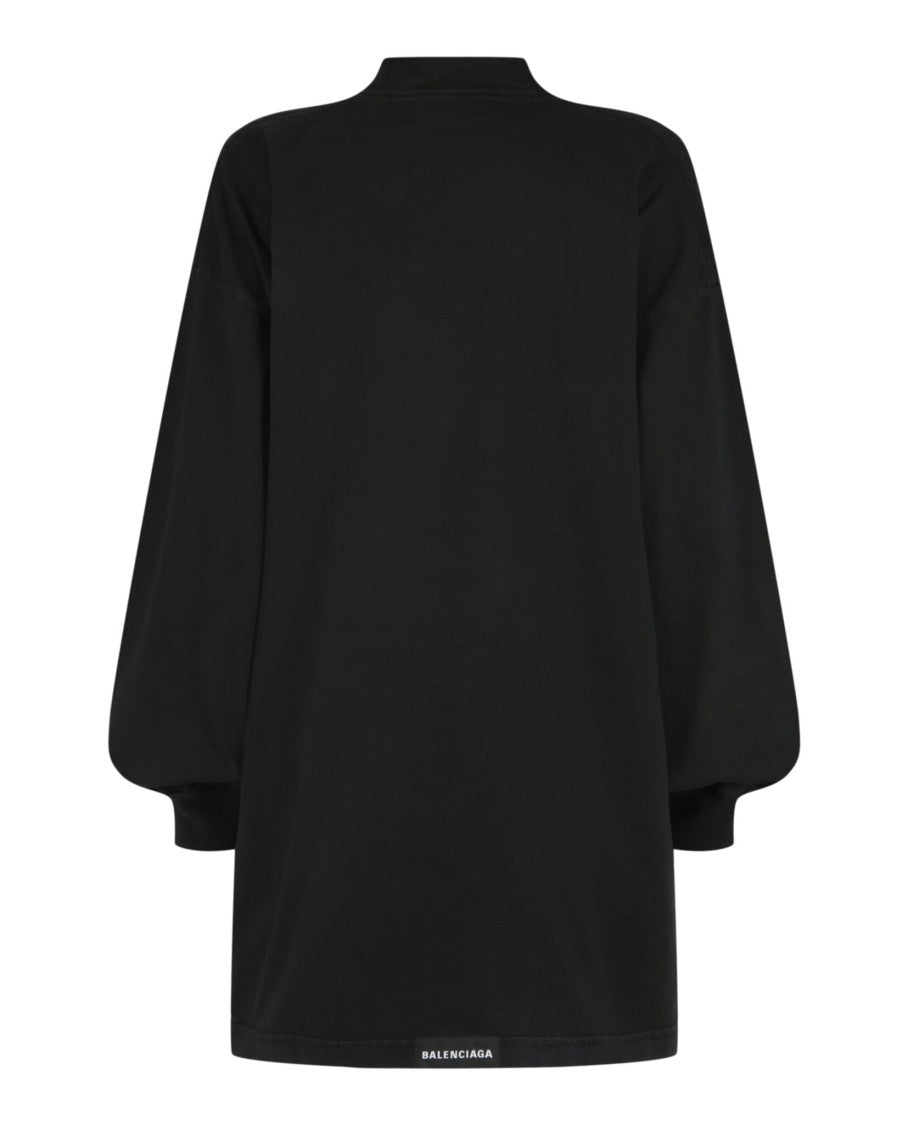 Balenciaga Oversized Black T-Shirt With Ribbed Details