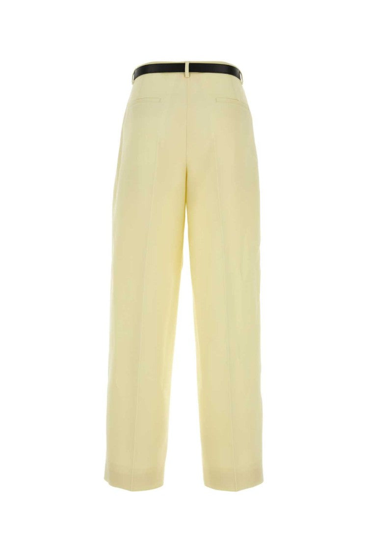Jil Sander Pastel Yellow Gabardine Wide-Leg Pant