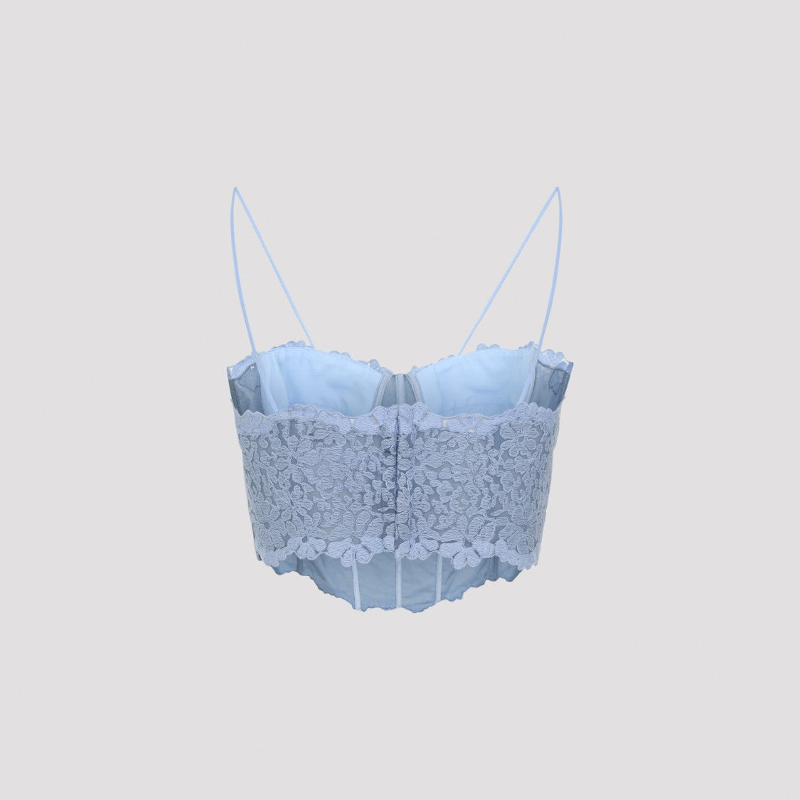 Ermanno Scervino Floral Lace Crop Top With Structured Bustier Design