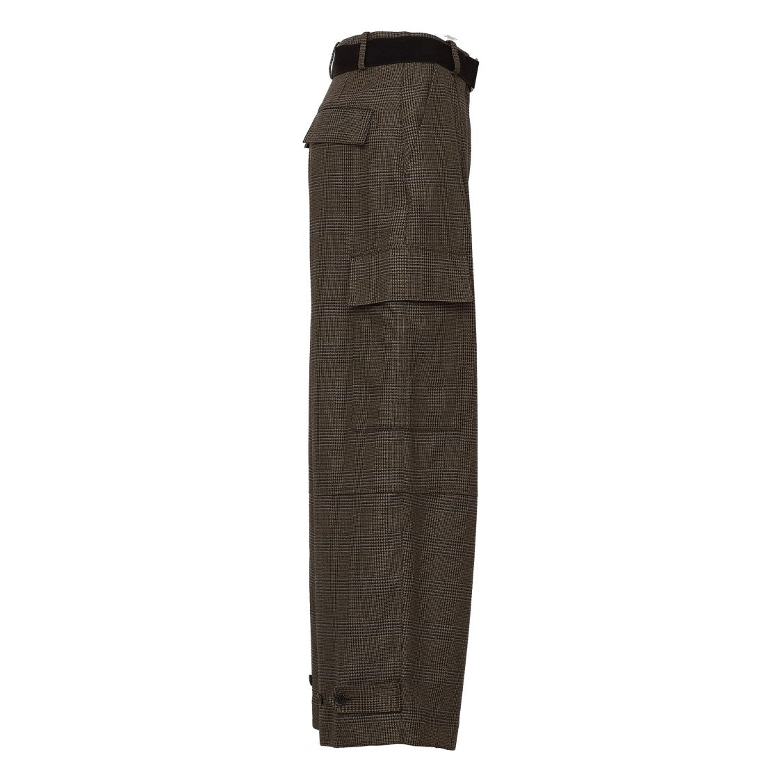 Parosh Prince Of Wales Check Wide-Leg Cargo Pants