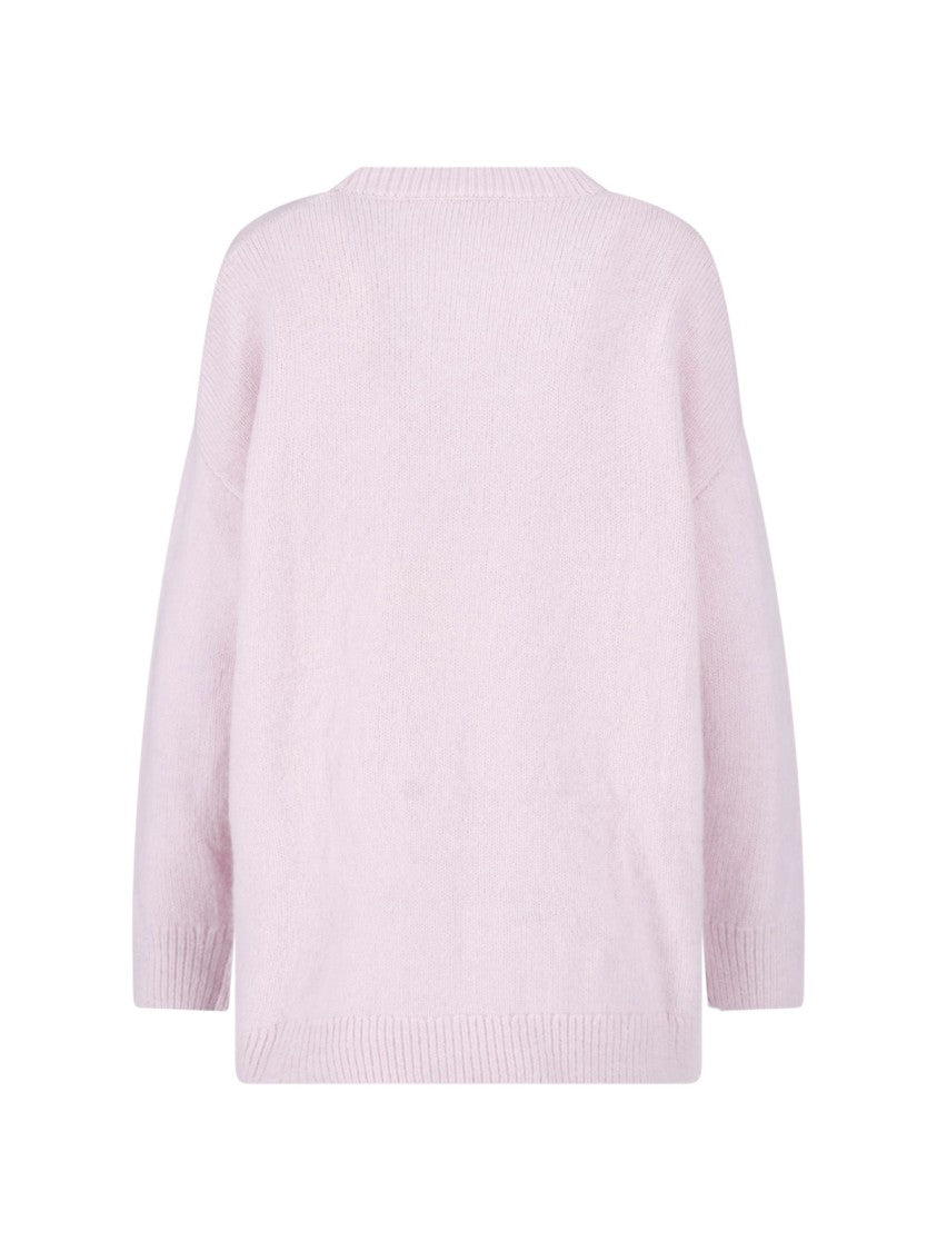 Diesel Light Pink Button-Front Cardigan With Cut-Out Logo Detail
