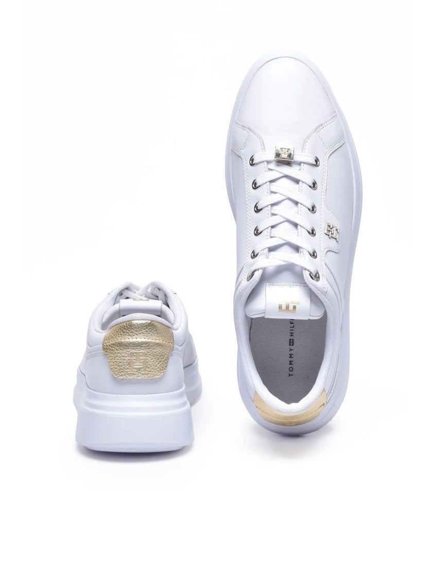 Tommy Hilfiger White Pointy Court Hardware Sneakers