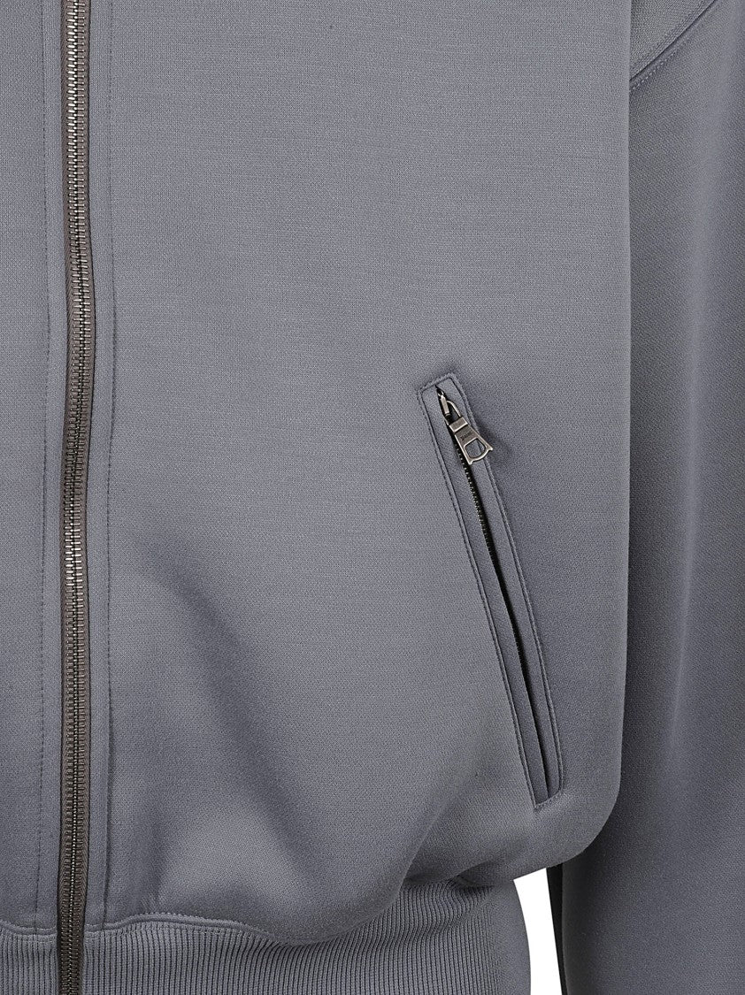 Palm Angels Zip-Up Cropped Sweater With Hood