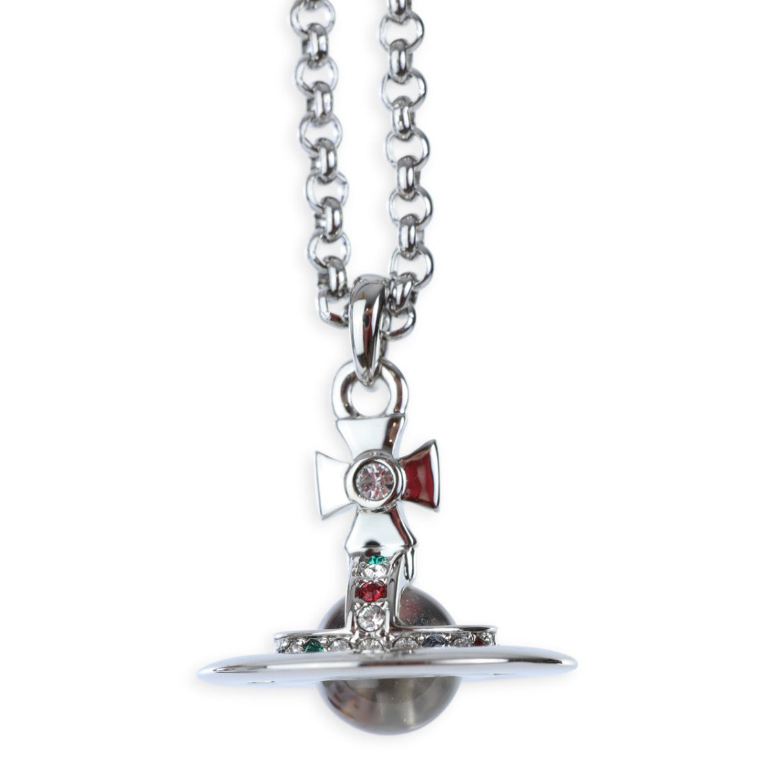 Vivienne Westwood Orb Charm Platinum Brass Pendant Necklace