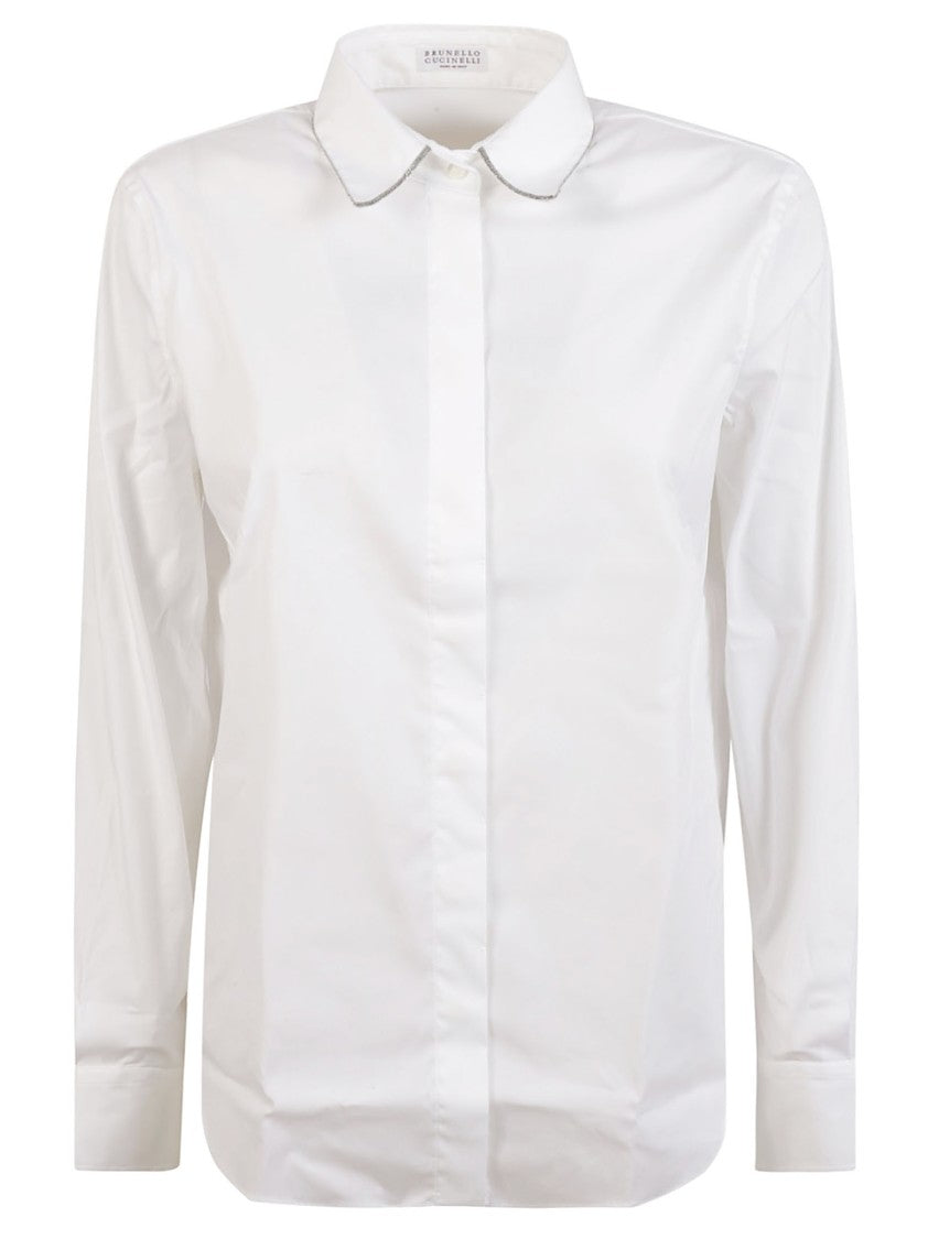 Brunello Cucinelli White Shirt With Structured Collar
