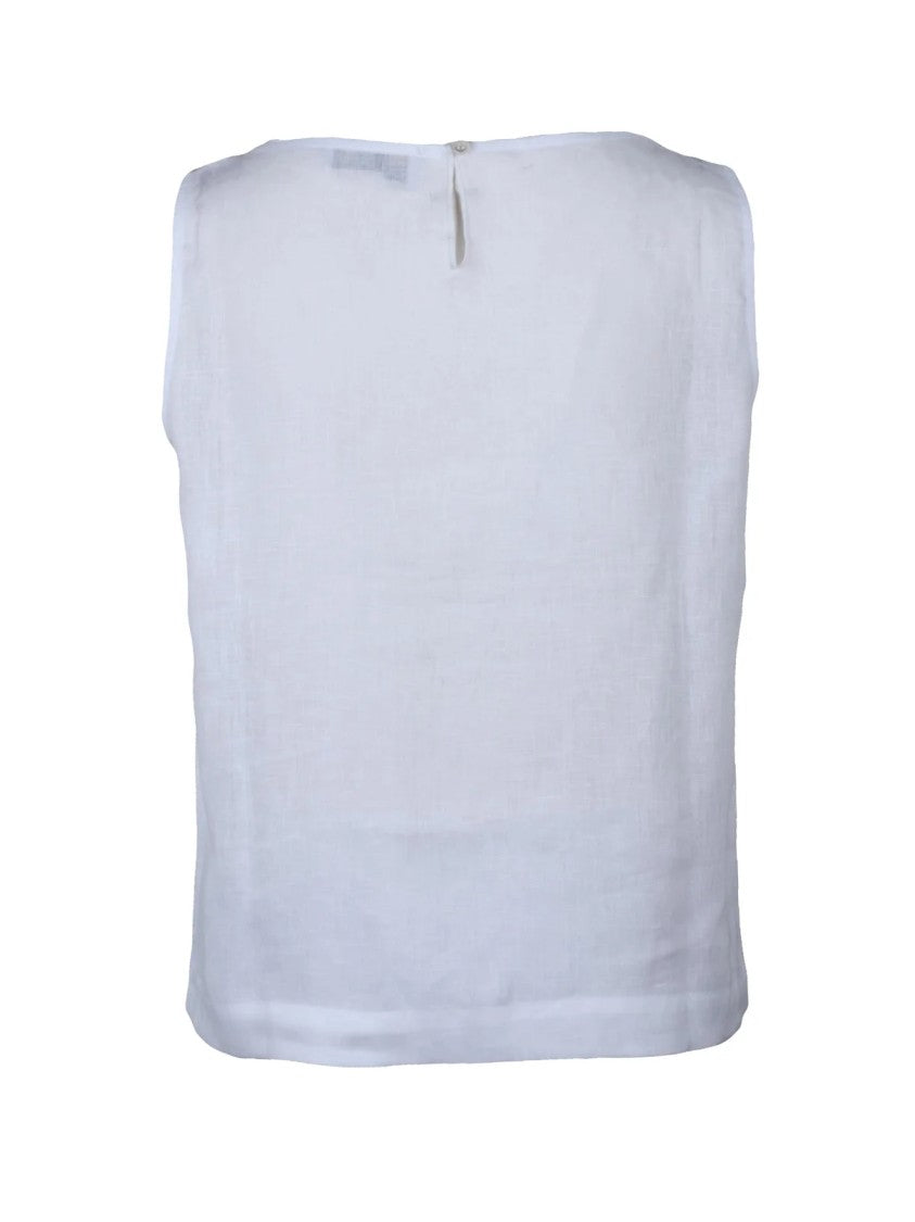 Whyci Indigo Linen Top
