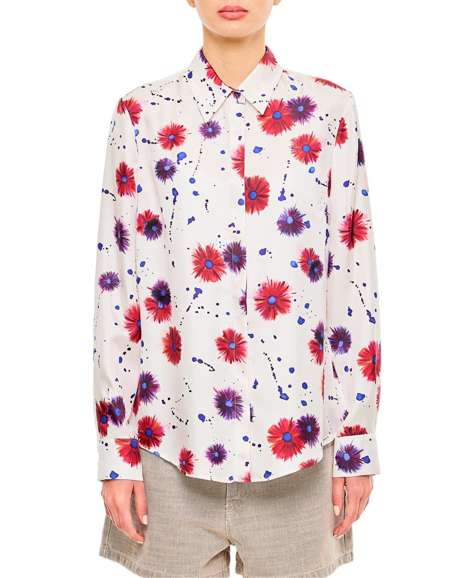 Gabriela Hearst Multicolor Floral Print Button-Front Henri Blouse