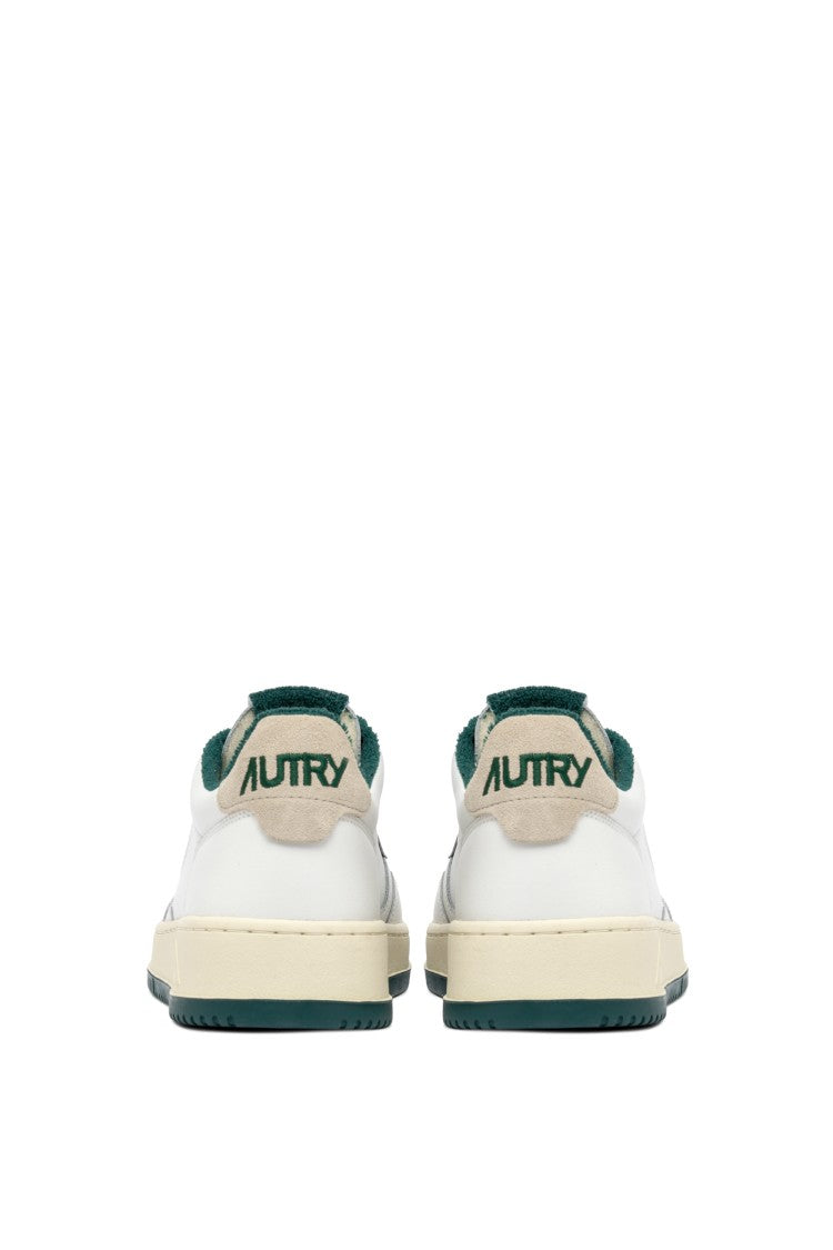 Autry Medalist Leather Sneakers With Green Sponge Details