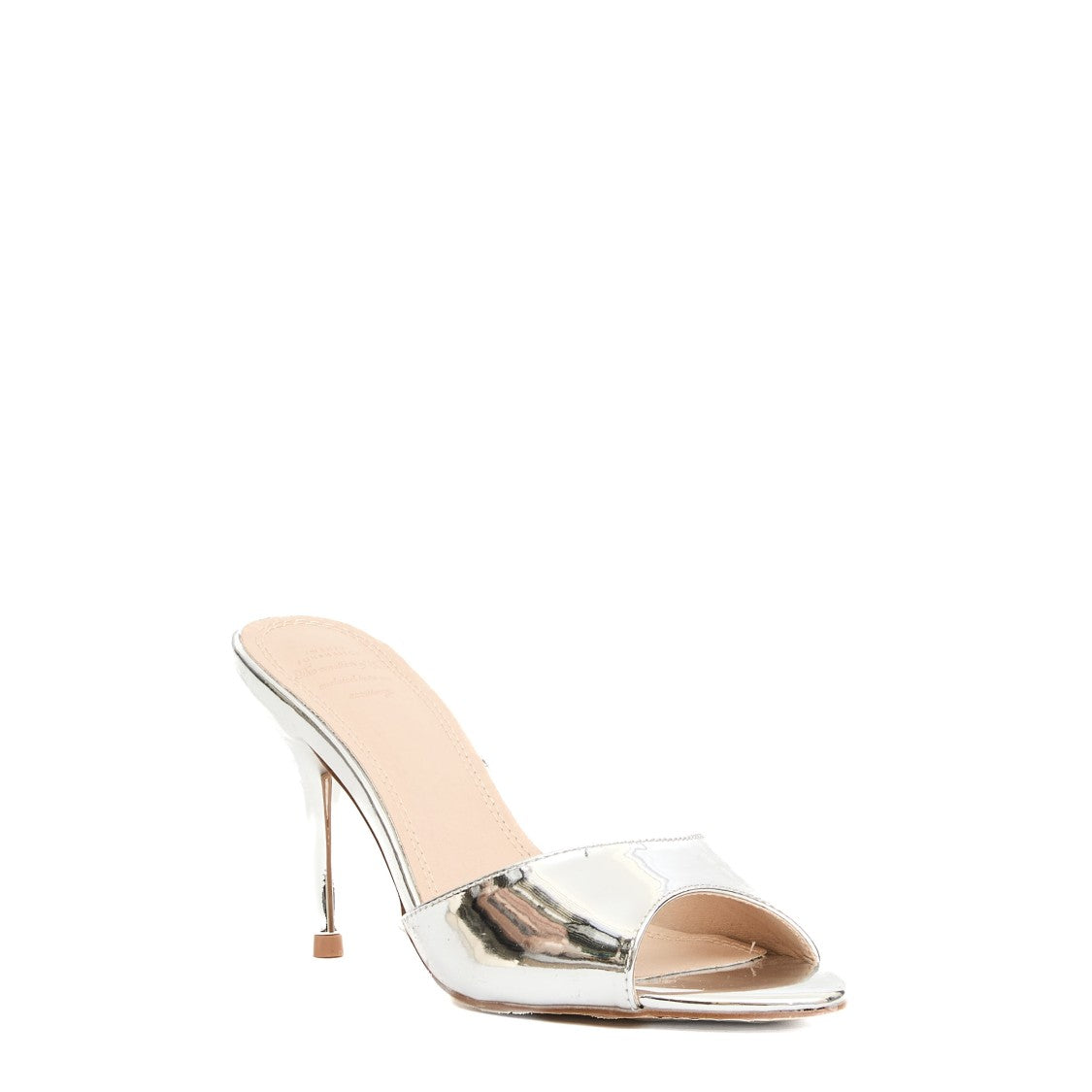 Twentyfourhaitch Silver Slides, 10Cm Heel