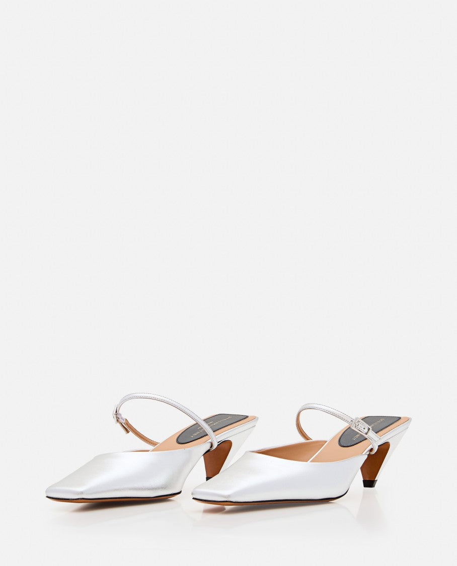 Stella Mccartney Metallic Finish Faux Leather Mules