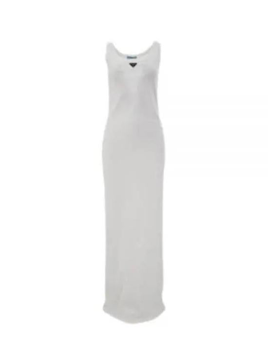 Prada Prada Long Sleeveless Dress With Scoop Neckline