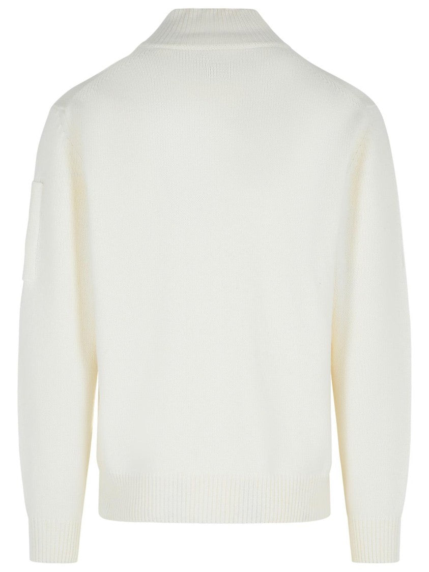 C.P. Company Grs' White Wool Blend Sweater