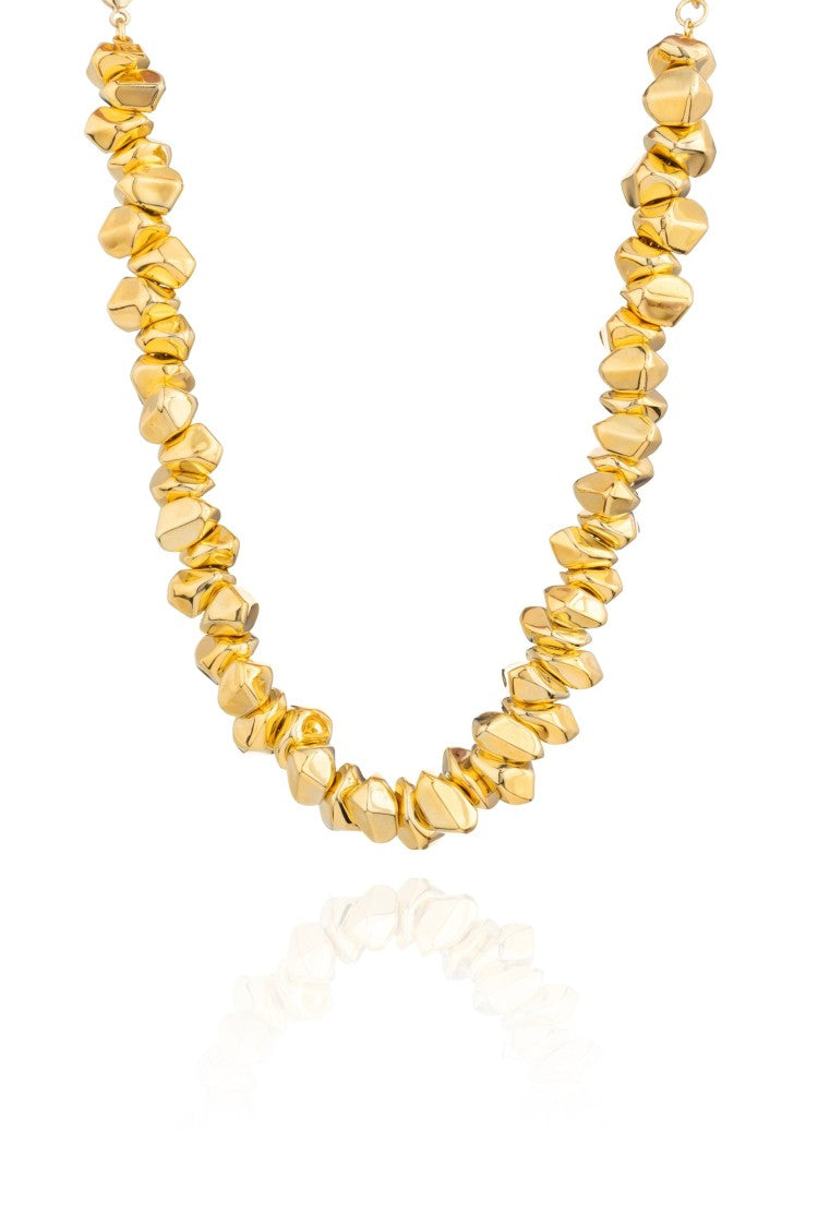 Federica Tosi Gold Small Stone 18K Gold Plated Bronze Metal Necklace