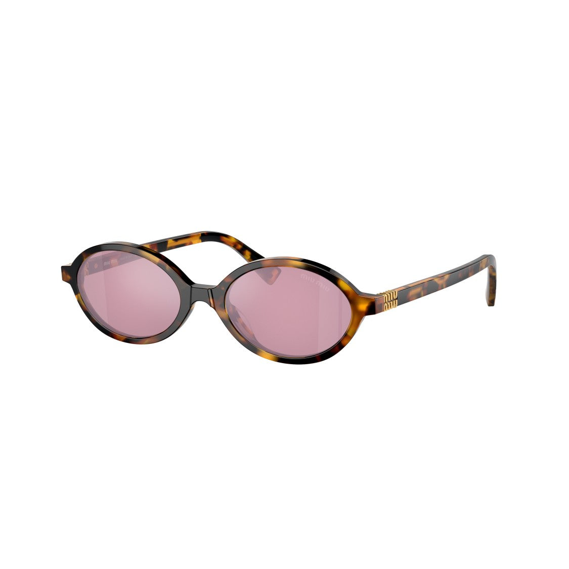 Miu Miu 0Mu 04Zs Oval-Shaped Tortoiseshell Acetate Sunglasses