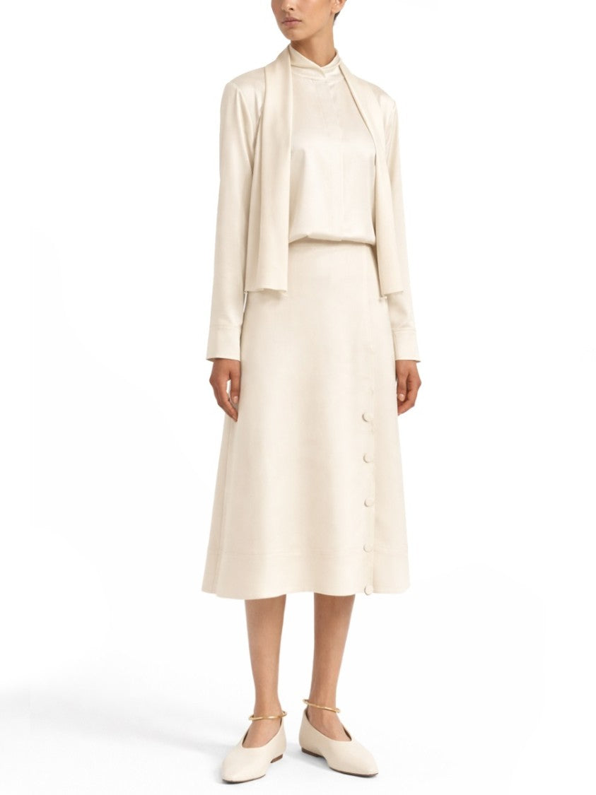 Jil Sander 132 Silk-Blend Bow Blouse