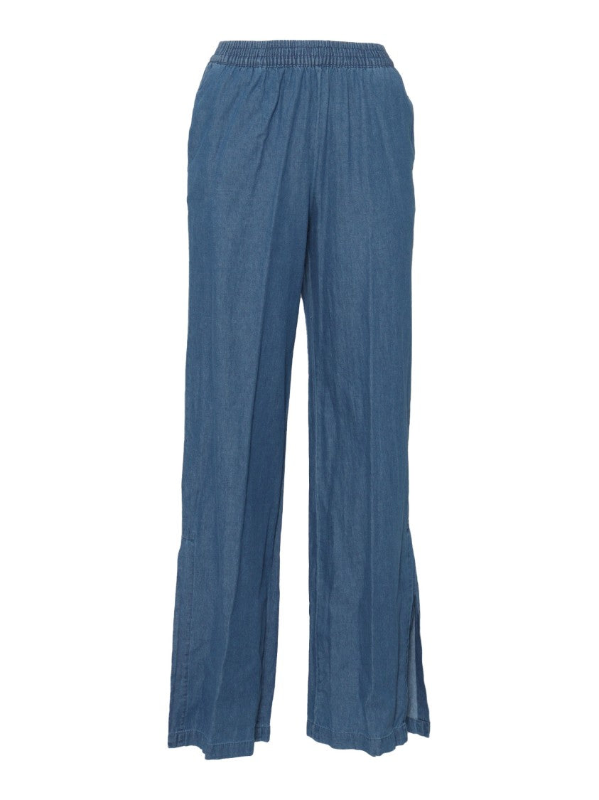 Aspesi Relaxed Fit Wide Leg Cotton Pants