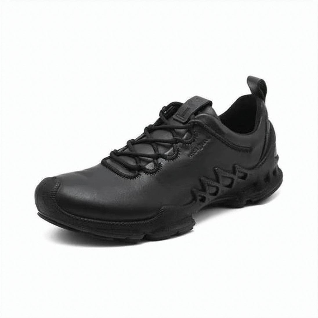 Ecco Black Smooth Cowhide Leather Low-Profile Sneakers