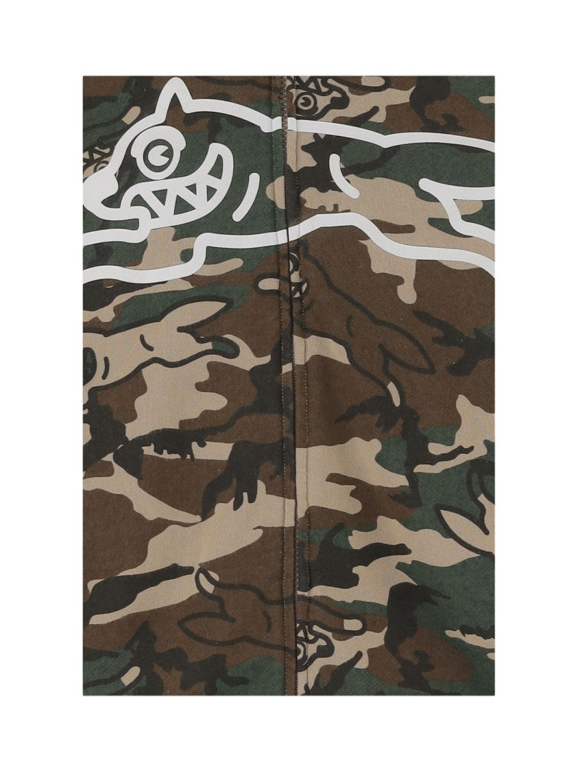 Icecream Camouflage Print Cotton Hoodie With Front Zip Closure