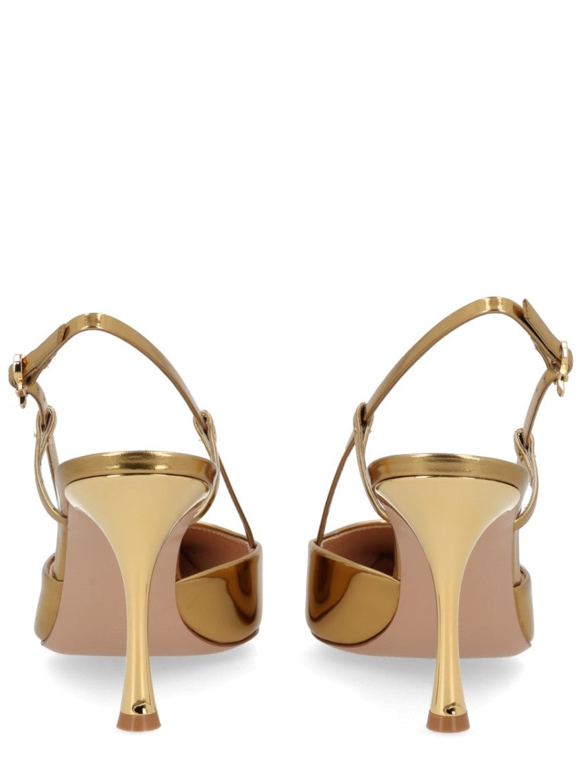 Gianvito Rossi Ascent Glossy Calf Leather Slingback Pumps