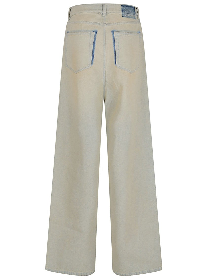 Stella Mccartney Sand Overdyed Wide Leg Jeans