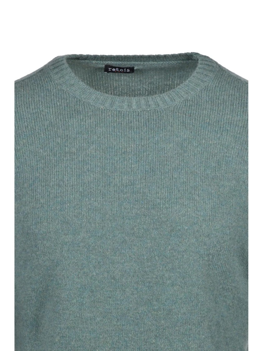Retois Retois Crew Neck Pullover Sweater In Refined Sage Green