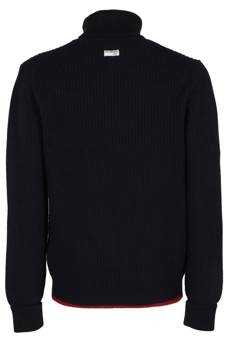 Fay Blue-Colored Archive Sweater