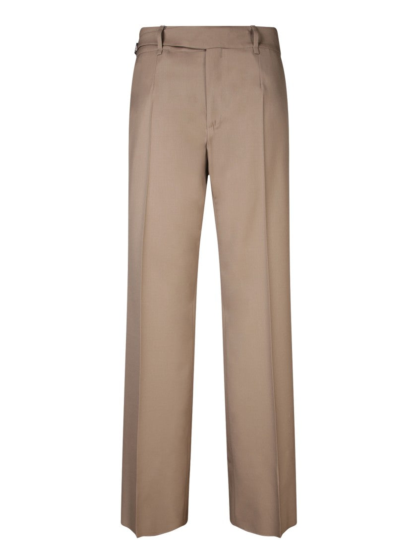 Dolce & Gabbana Oversized Beige Wool Trousers