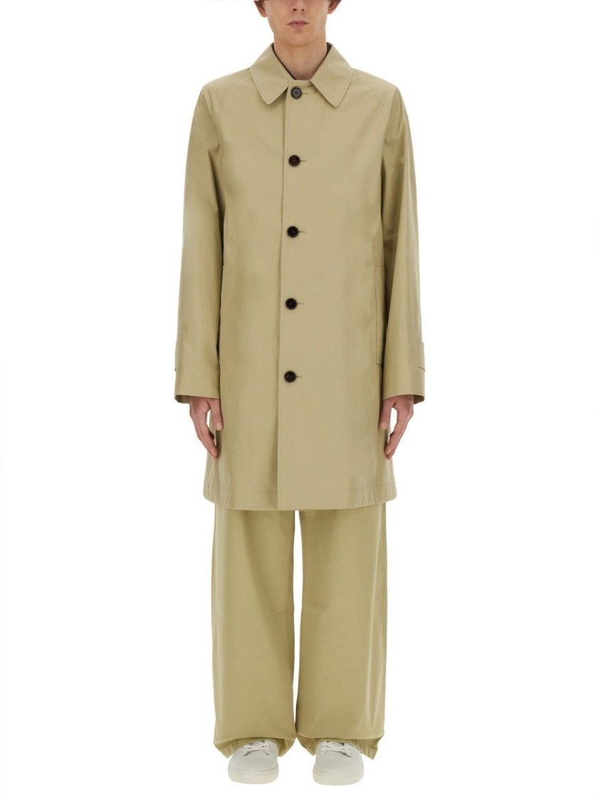 Burberry Cotton Trench Coat With Oversized Sleeves And