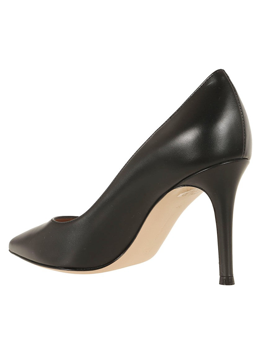 Gianvito Rossi Tapered Silhouette Black Nappa Leather Pumps