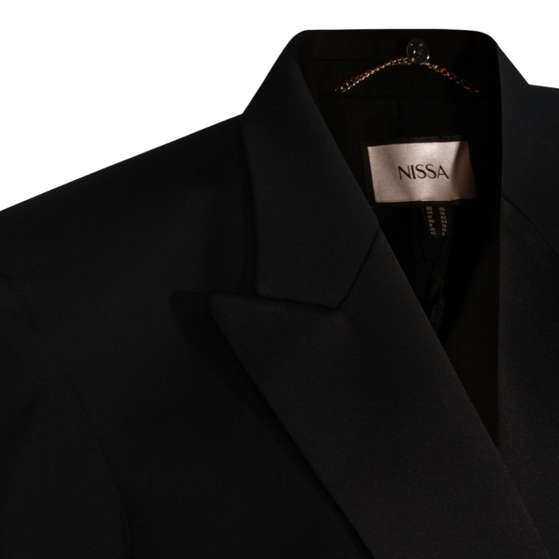 Nissa Tailored Black Double-Breasted Jacket With Wide Lapels
